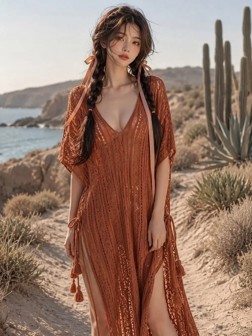 Where the Desert Meets the Sea boho Wanderlust ultra slouchy knit coverup